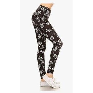 Society 6 Women’s Bike Bicycle Lover Leggings Pants Biking Gift Size Medium Blue